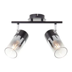 BRILLIANT Magasin 6 BRILLIANT Spot Pour Plafond Alia, Deux Lampes, Noir/fumée