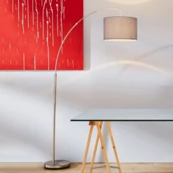 BRILLIANT Magasin 12 BRILLIANT Lampadaire Arqué Classique Gris Clarie